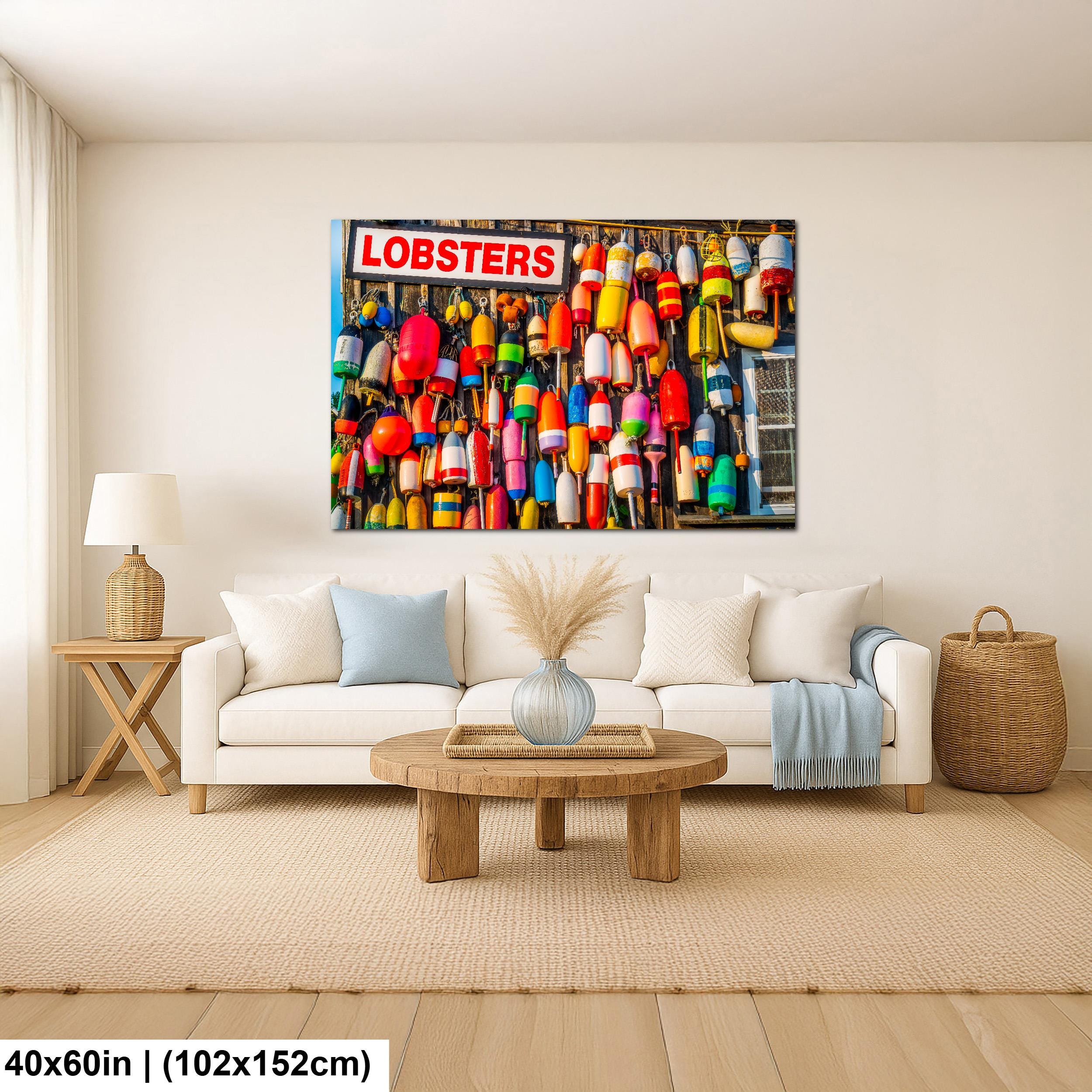 Coastal Tradition: Lobster Buoys Maine Fishing Village Photography Wall Art
