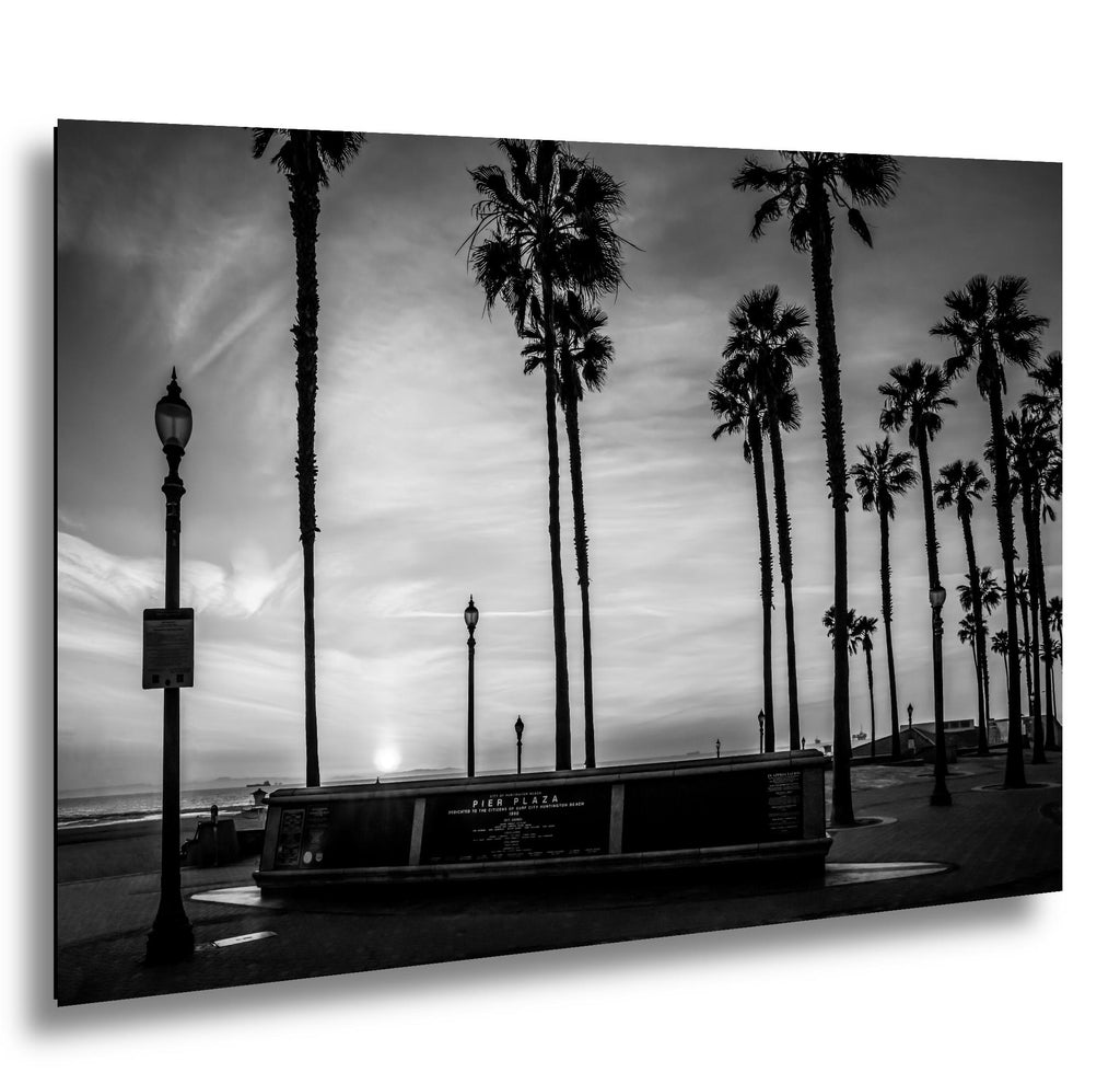 Palm Silhouettes: Pier Plaza Huntington Beach California Photo Wall Art