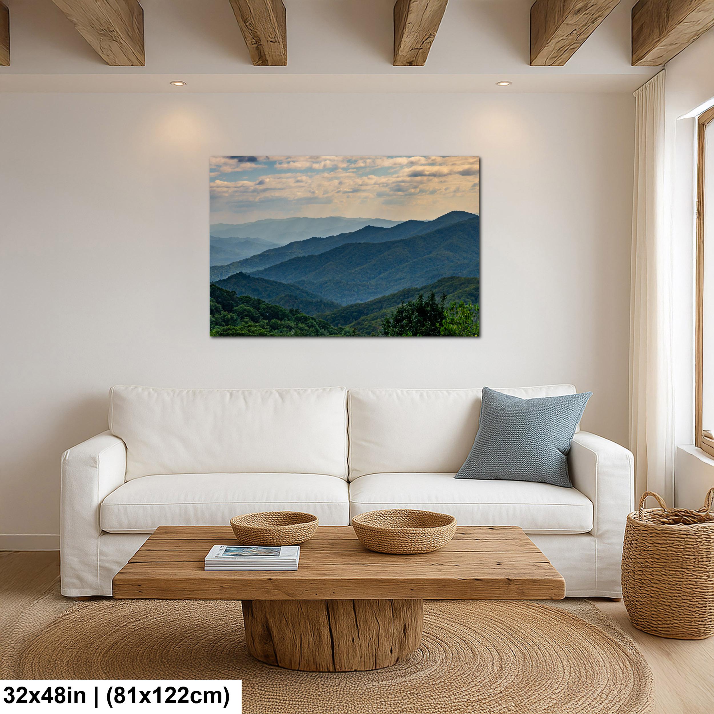 Mountain Waves: Scenic View Great Smoky Mountains Tennessee Photo Wall Art