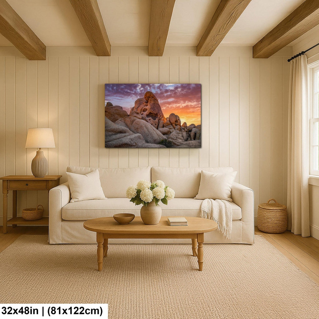 Skull Rock at Sunset, Joshua Tree National Park California Photography Print