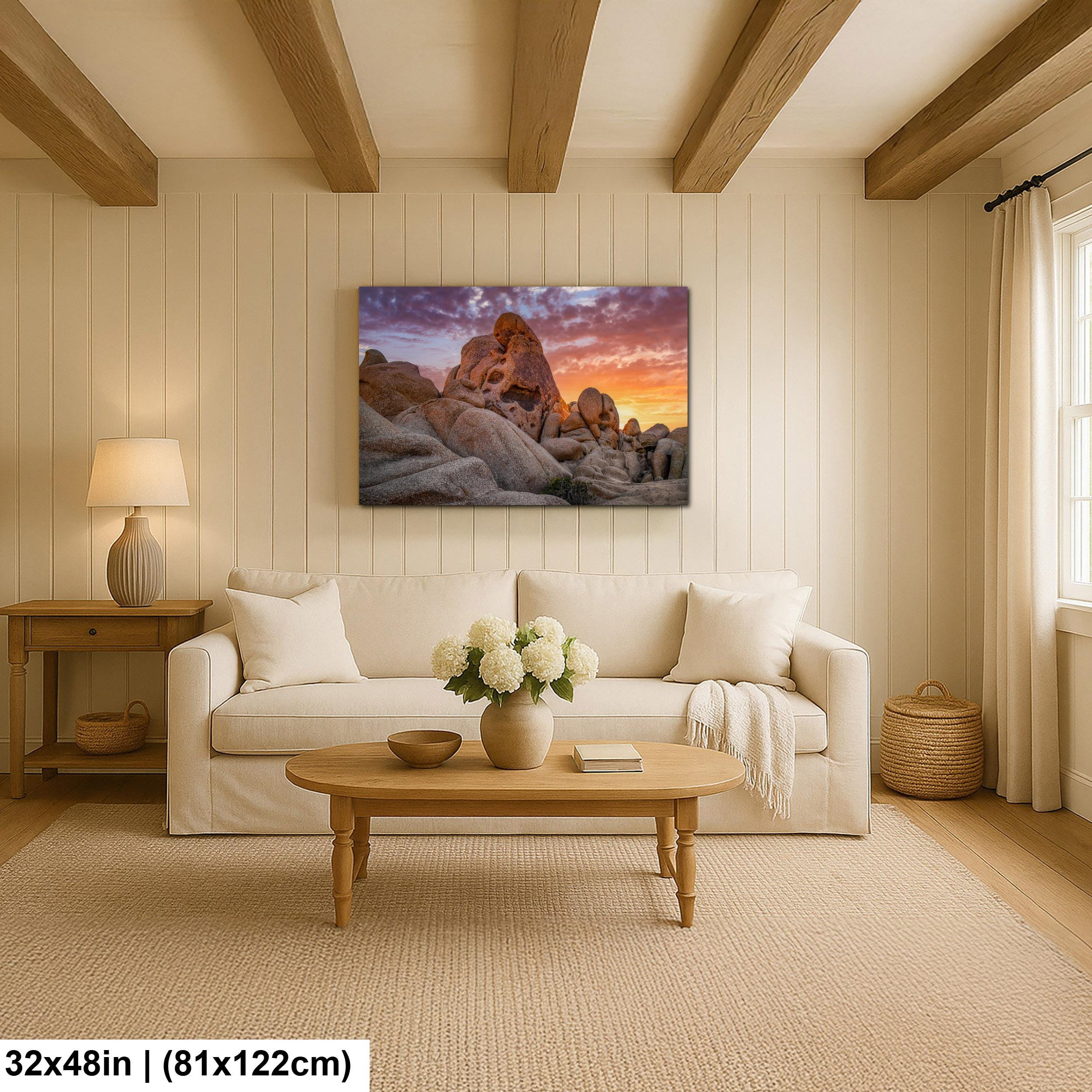 Skull Rock at Sunset, Joshua Tree National Park California Photography Print