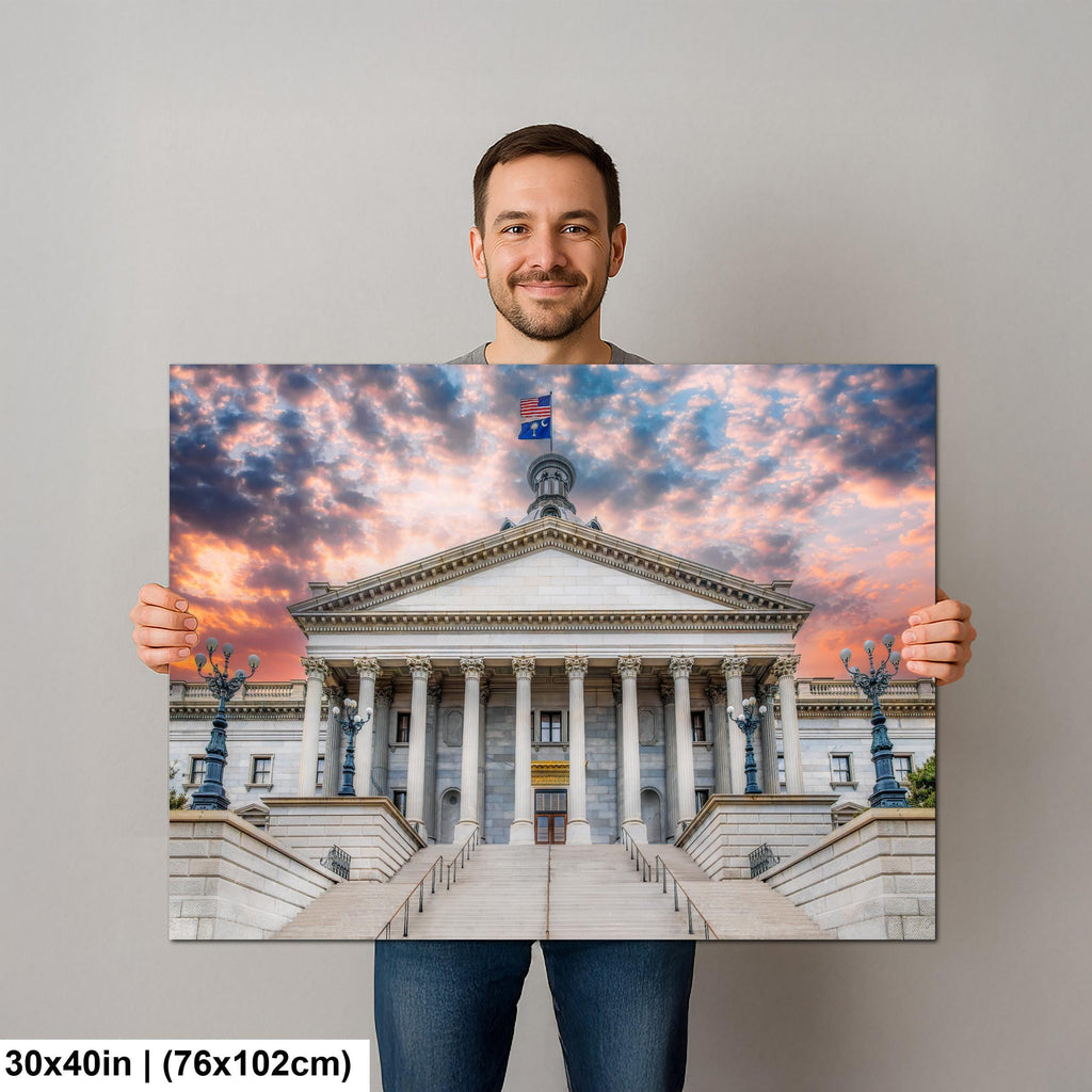 South Carolina State House at Sunset, Columbia SC, Architecture Photography Print, Capitol Building, Government Wall Art