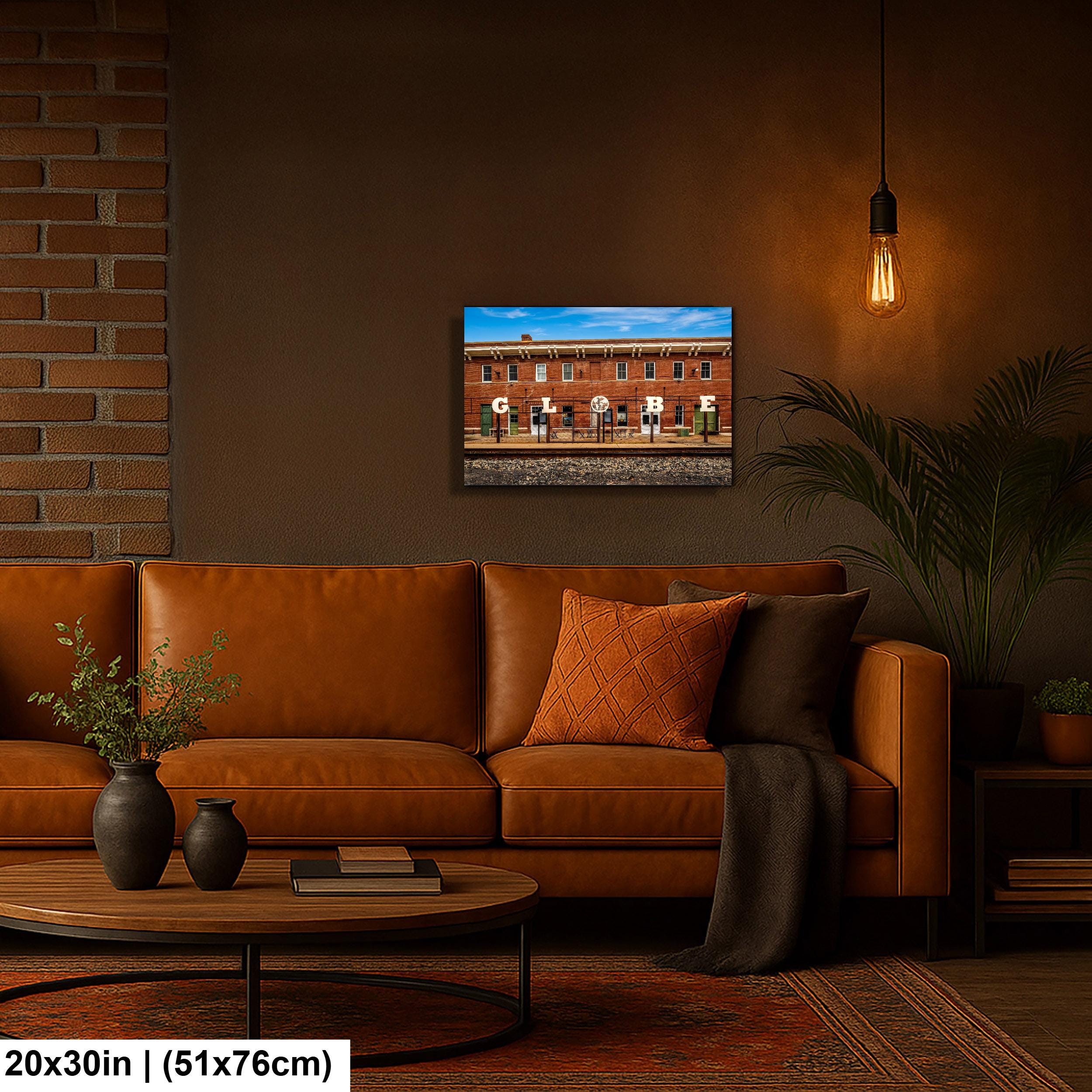 Globe Arizona Train Depot Photography Print, Railroad Americana Wall Art