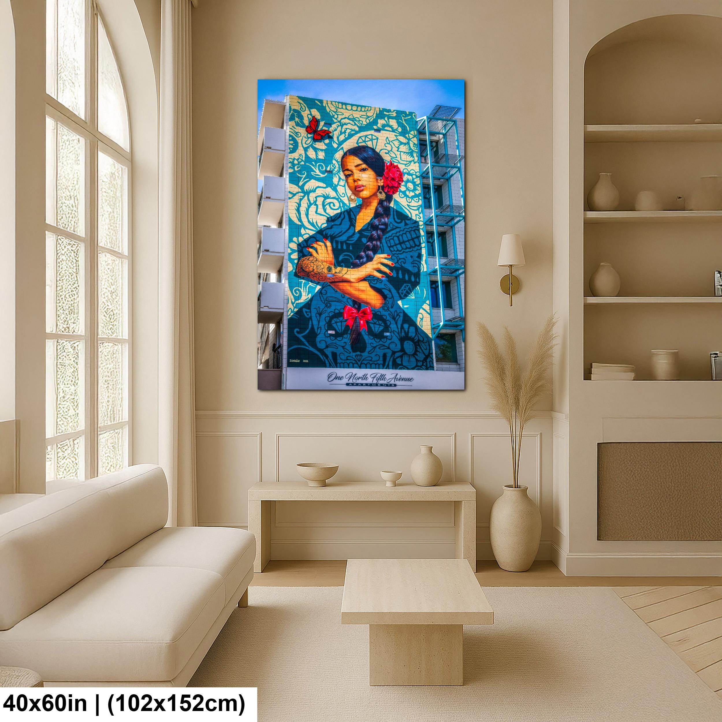 Tucson Mural - La Mujer Butterfly Mural, The Woman Portrait, Photography Print Wall Art