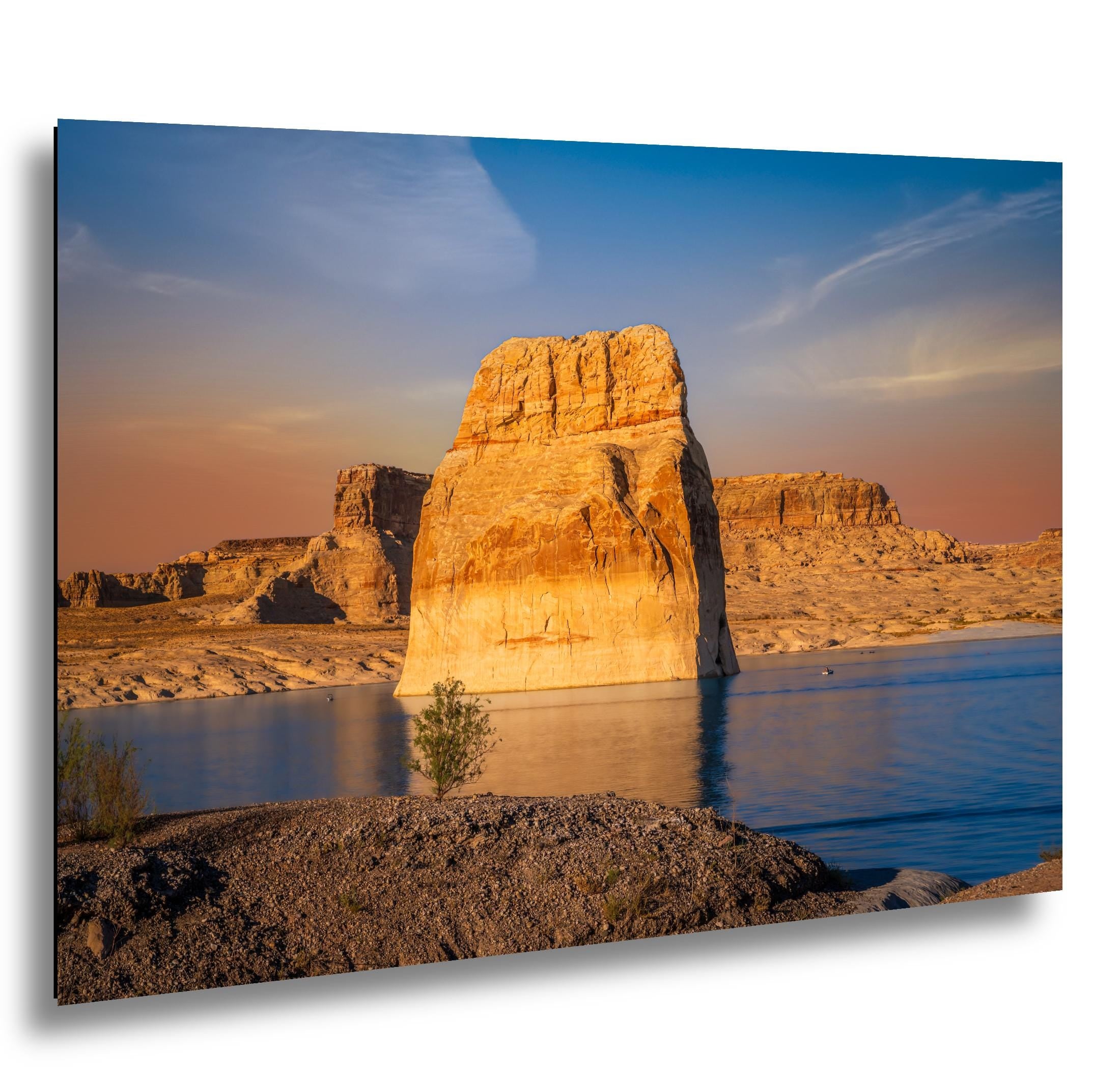 Lone Rock at Lake Powell Page Arizona Desert Landscape Photography Print