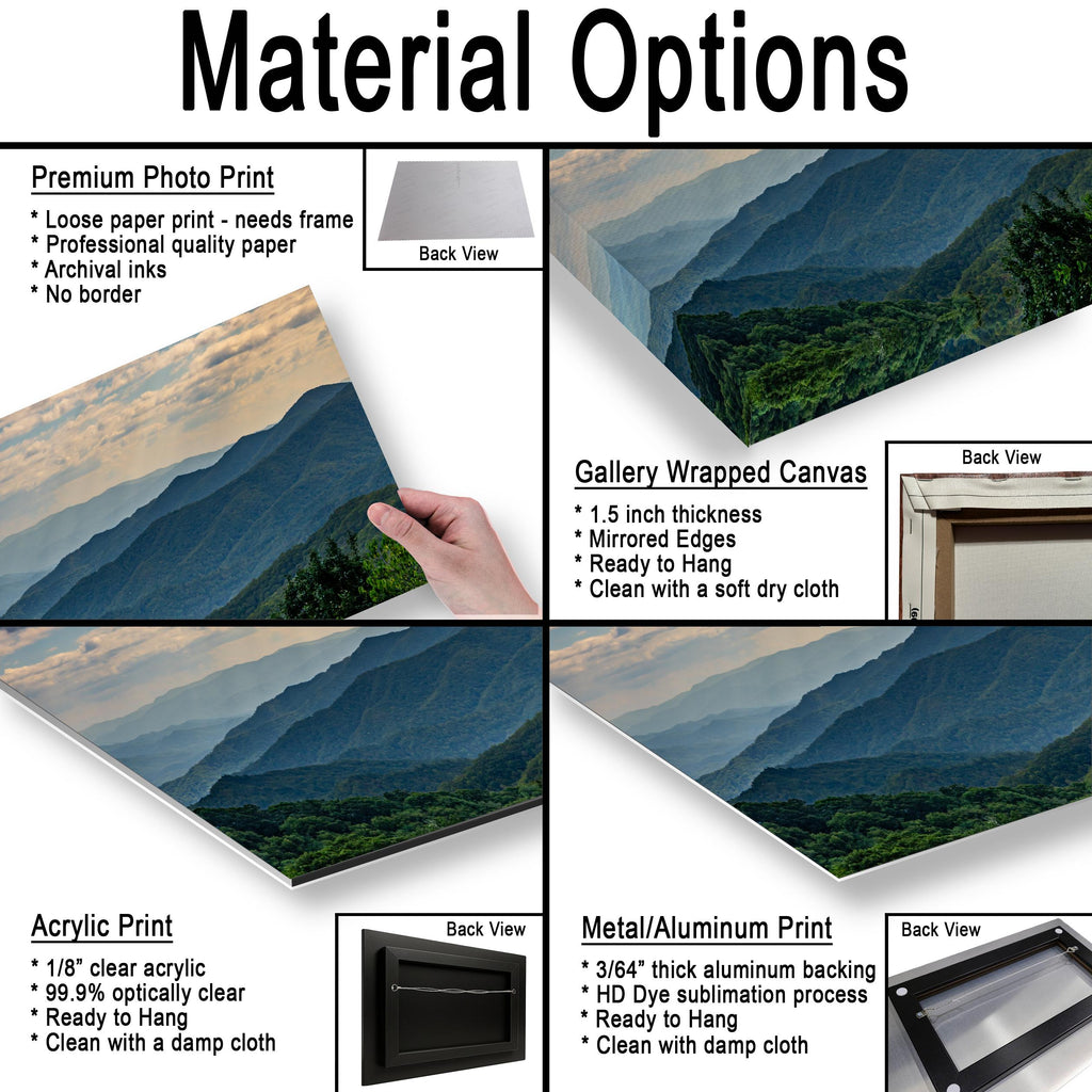 Mountain Waves: Scenic View Great Smoky Mountains Tennessee Photo Wall Art
