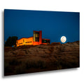 Full Moon Over Page Public Library Arizona Photography Print, Horseshoe Bend Area Moonrise, Modern Architecture Landscape