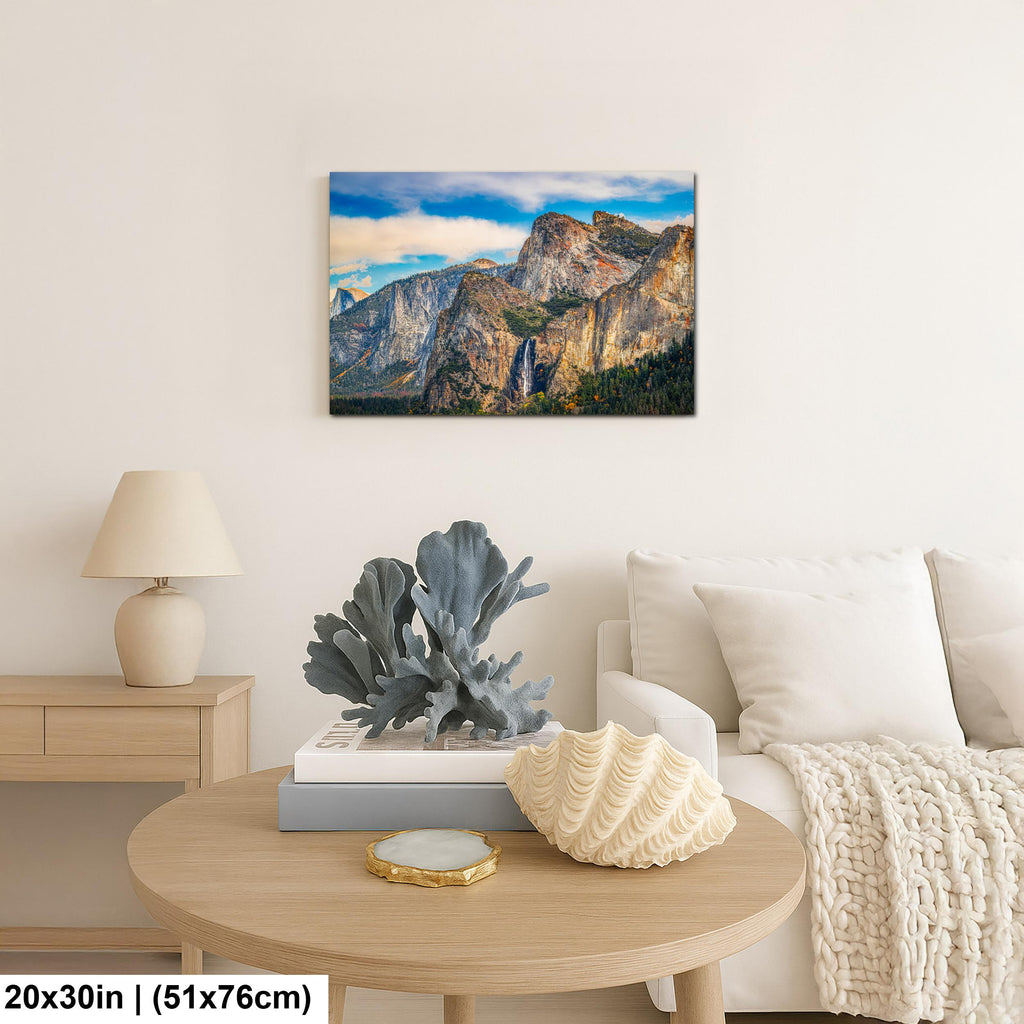 Bridalveil Fall and Granite Cliffs Yosemite National Park California Photography Print