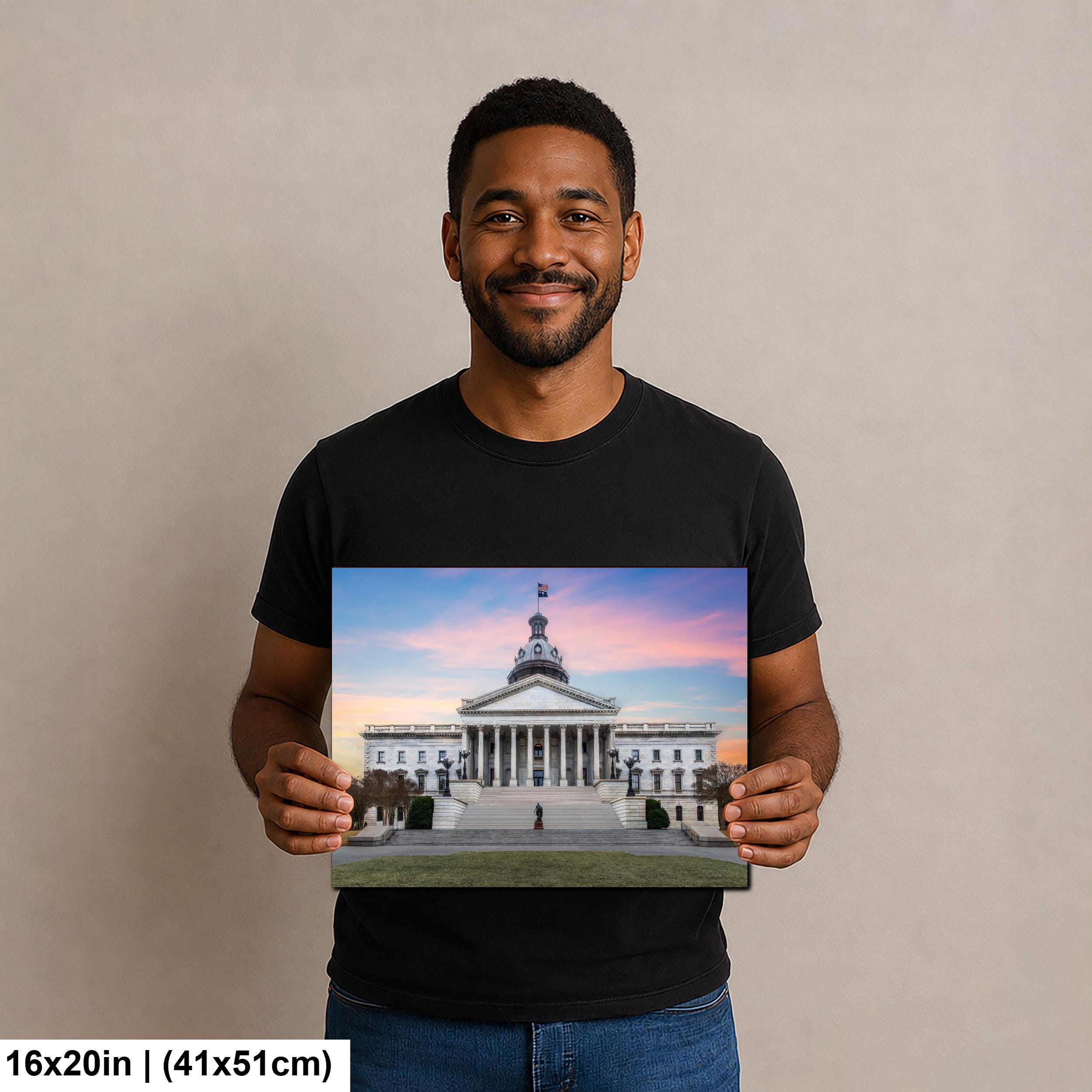 South Carolina State House at Sunset Photography Print, Columbia SC Capitol Building, Government Architecture Wall Art