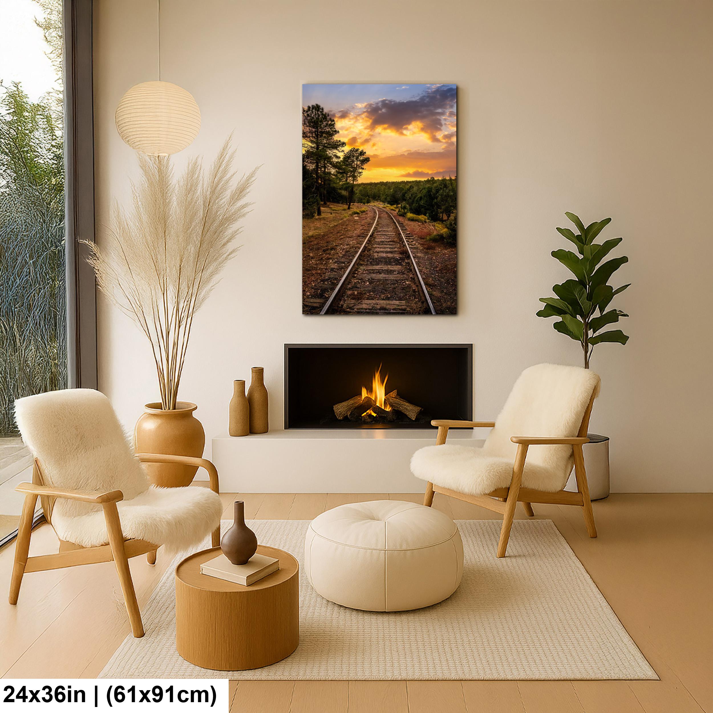 Grand Canyon Railway Tracks at Sunset - Williams Arizona Photography Print