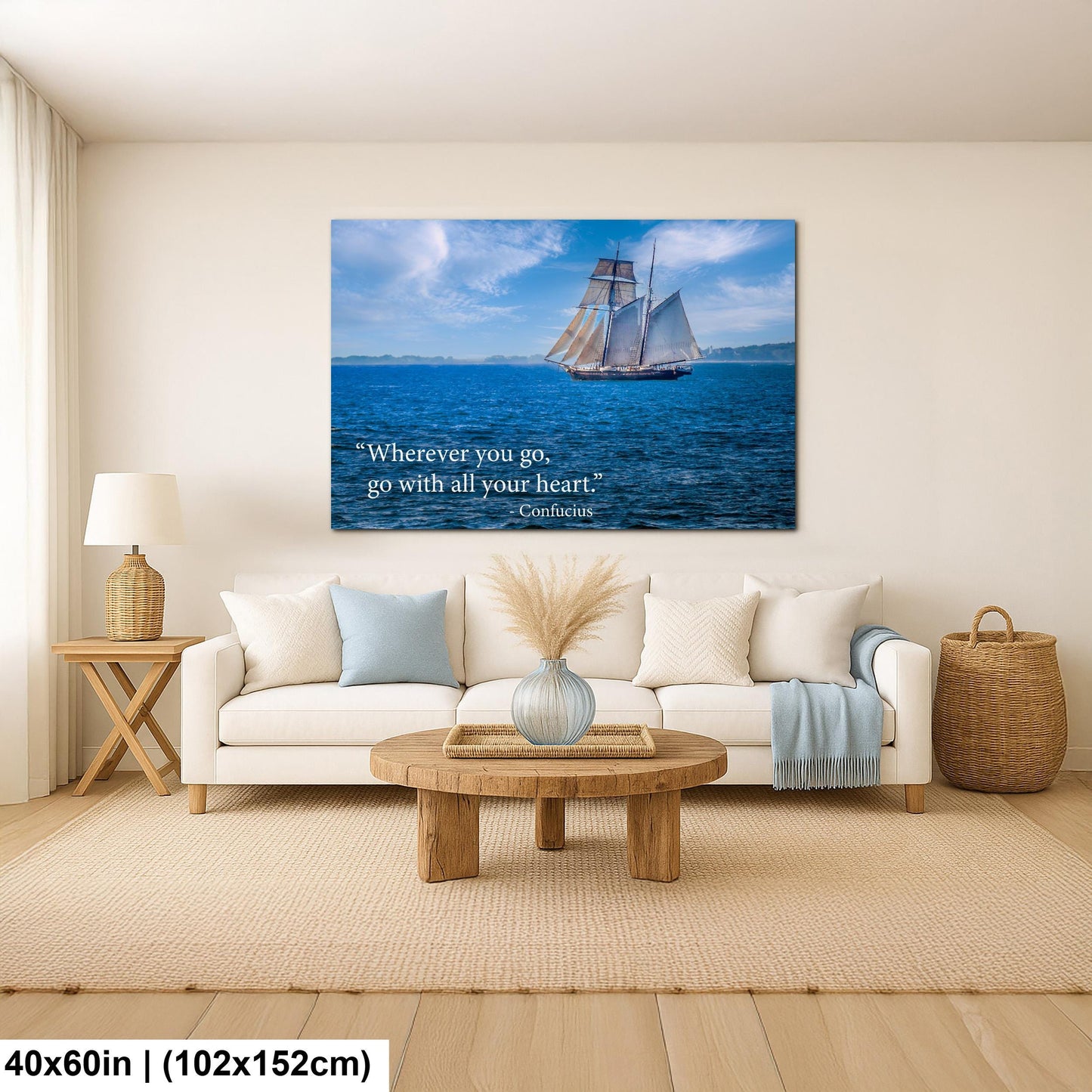 Confucius Wherever You Go Tall Ship Motivational Photography Print