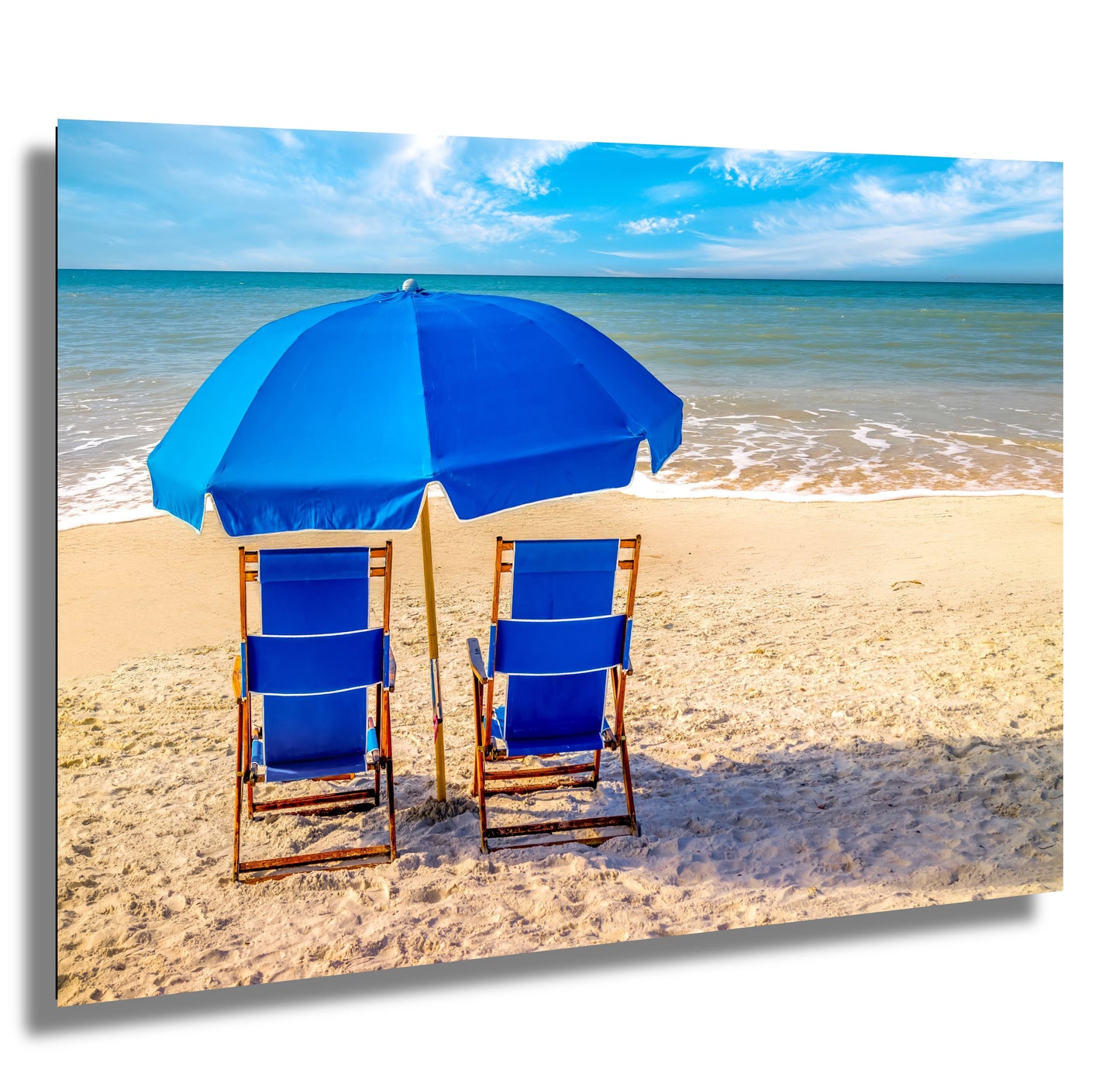 Beachside Bliss: Beach Day Florida Seascape Photography Metal Canvas Print Home Decor Wall Art