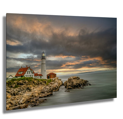 Portland Head Light Art - Cape Elizabeth Lighthouse Wall Art | Nautical Canvas Print