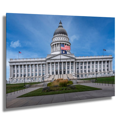 Beehive Capital Majesty: Utah State Capitol Wall Art Salt Lake City Landscape Photography Metal Acrylic Canvas Print