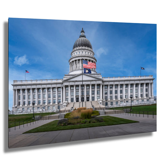 Beehive Capital Majesty: Utah State Capitol Wall Art Salt Lake City Landscape Photography Metal Acrylic Canvas Print