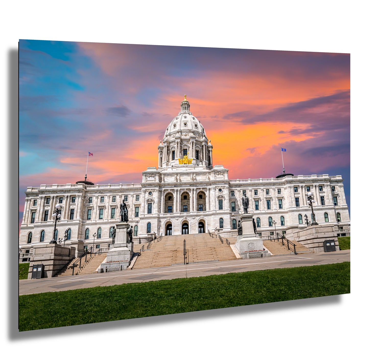 Capitol Grandeur: Minnesota State Capitol Wall Art Metal Canvas Print History Museum St. Paul Landscape Photography