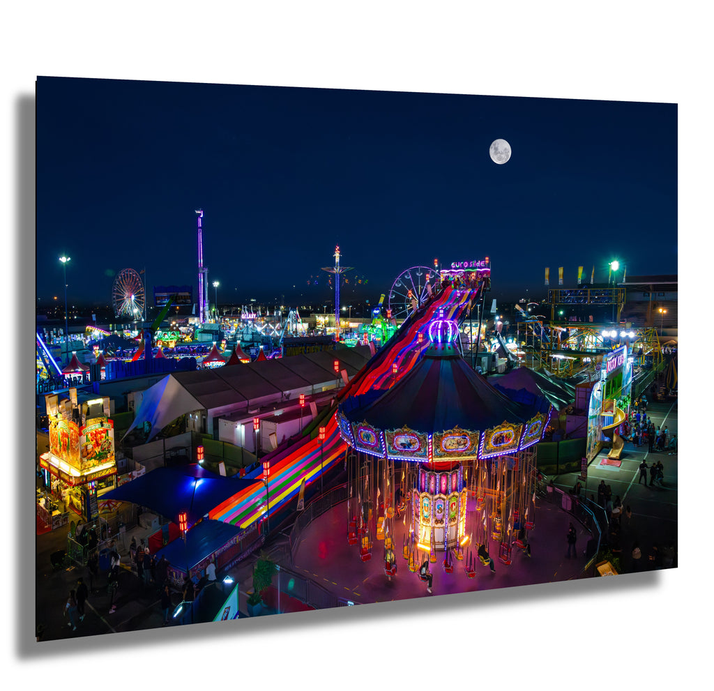 Fairground Galaxy: Arizona State Fair Amusement Rides Wall Art Photography