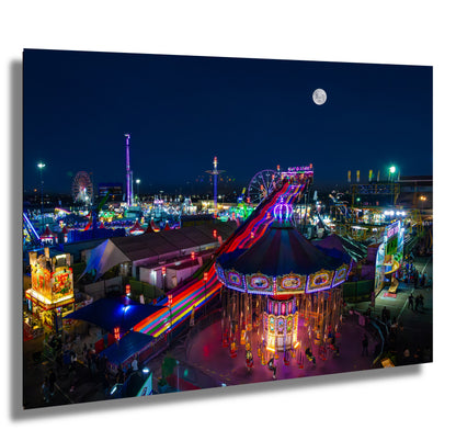 Fairground Galaxy: Arizona State Fair Amusement Rides Wall Art Photography