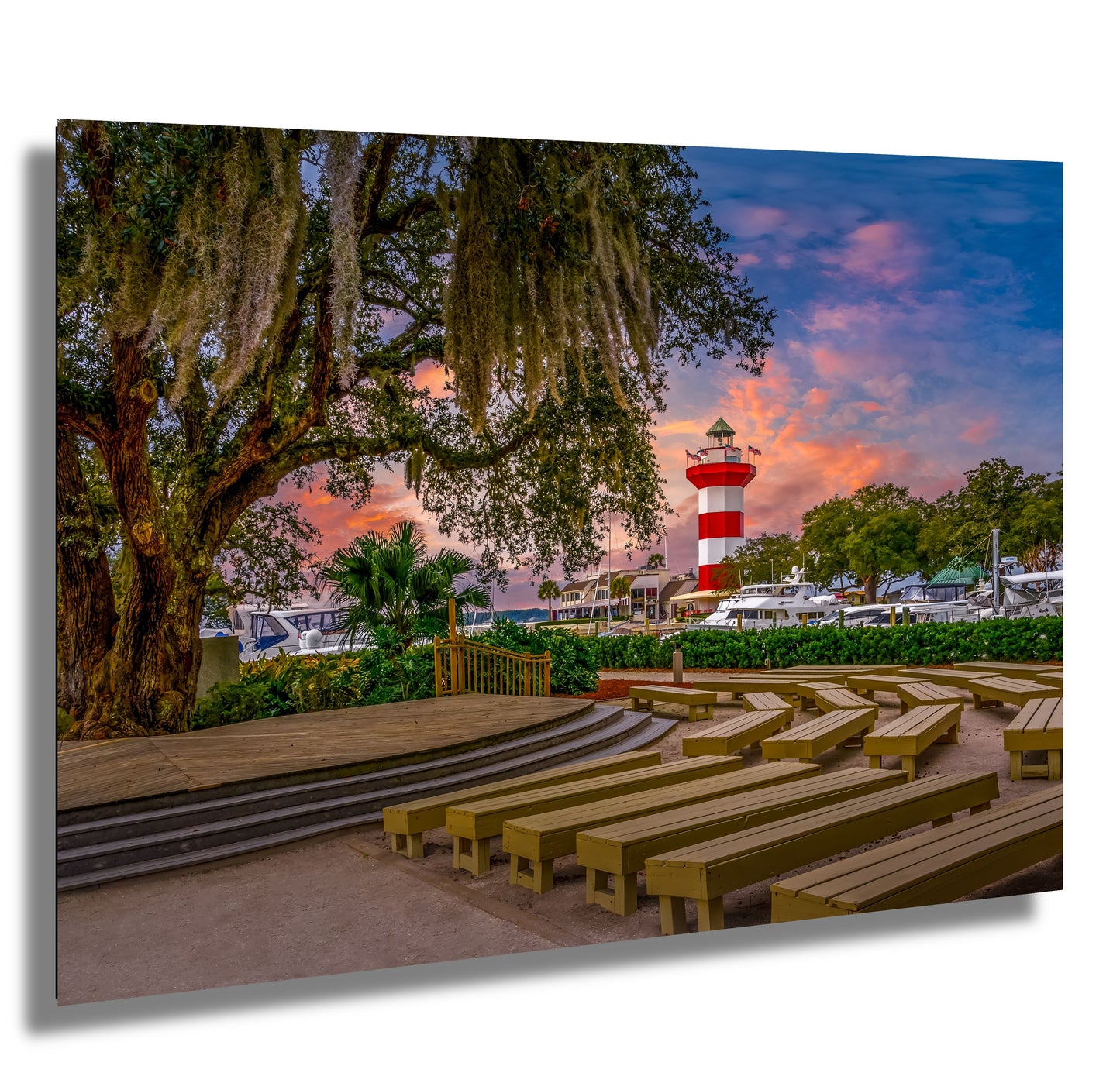 Harbour Town Wall Art – Hilton Head Canvas Print With Nautical Lighthouse Museum Decor