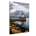 Bug Light Park, Portland Maine Lighthouse - Black and White Nautical Seascape Print
