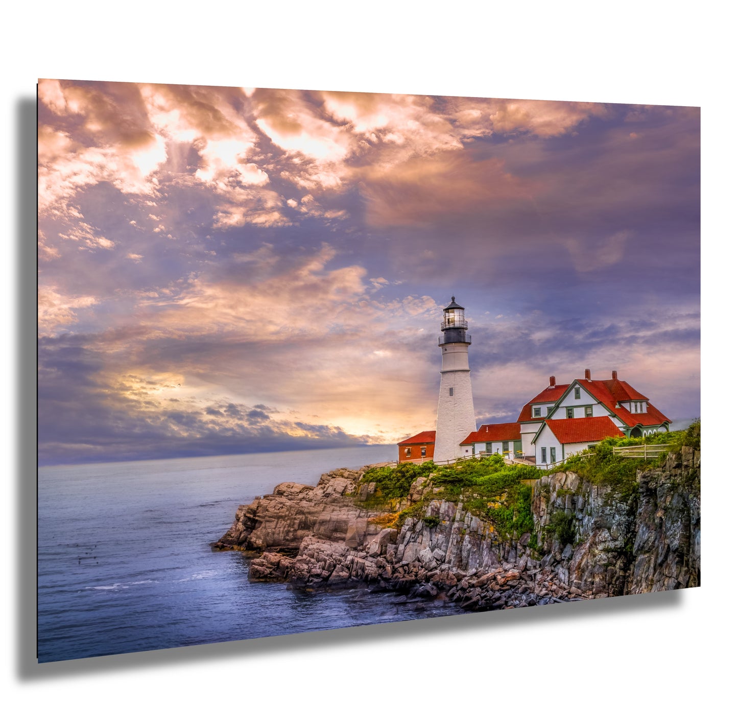 Cape Elizabeth Lighthouse Print – Nautical Wall Art | Stormy Sea Canvas