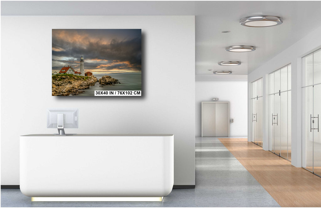 Portland Head Light Lighthouse Print: Maine Coastal Seascape Wall Art