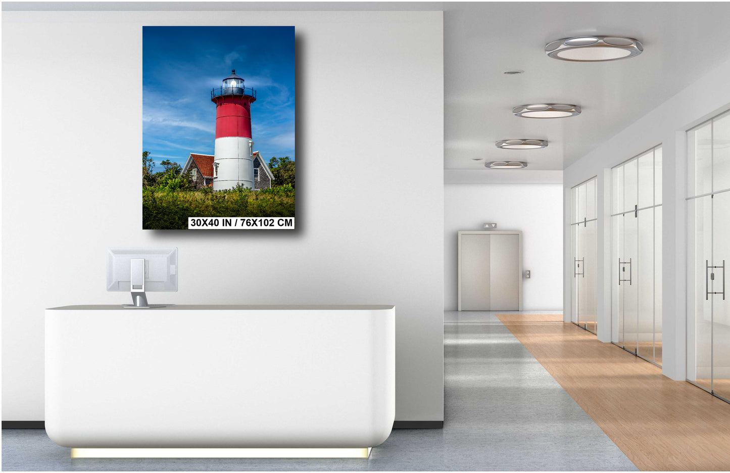 Nauset Lighthouse Print - Cape Cod Lighthouse Nautical Wall Art | Ready to Hang Canvas
