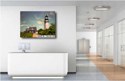 Highland Lighthouse Wall Art - Cape Cod Lighthouse Print | Nautical Canvas Decor