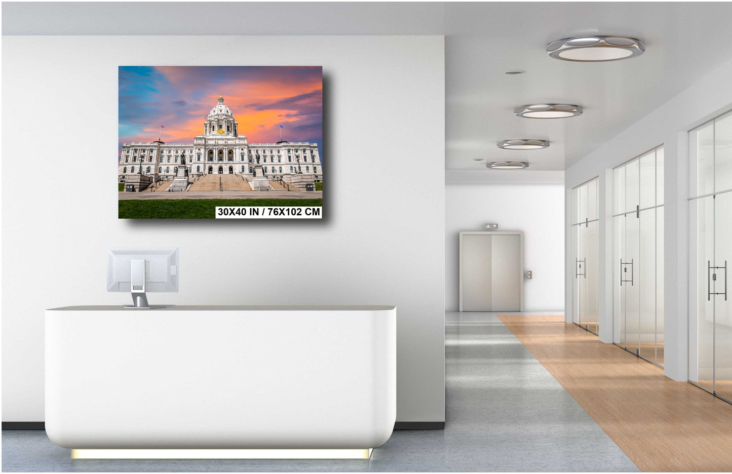Capitol Grandeur: Minnesota State Capitol Wall Art Metal Canvas Print History Museum St. Paul Landscape Photography