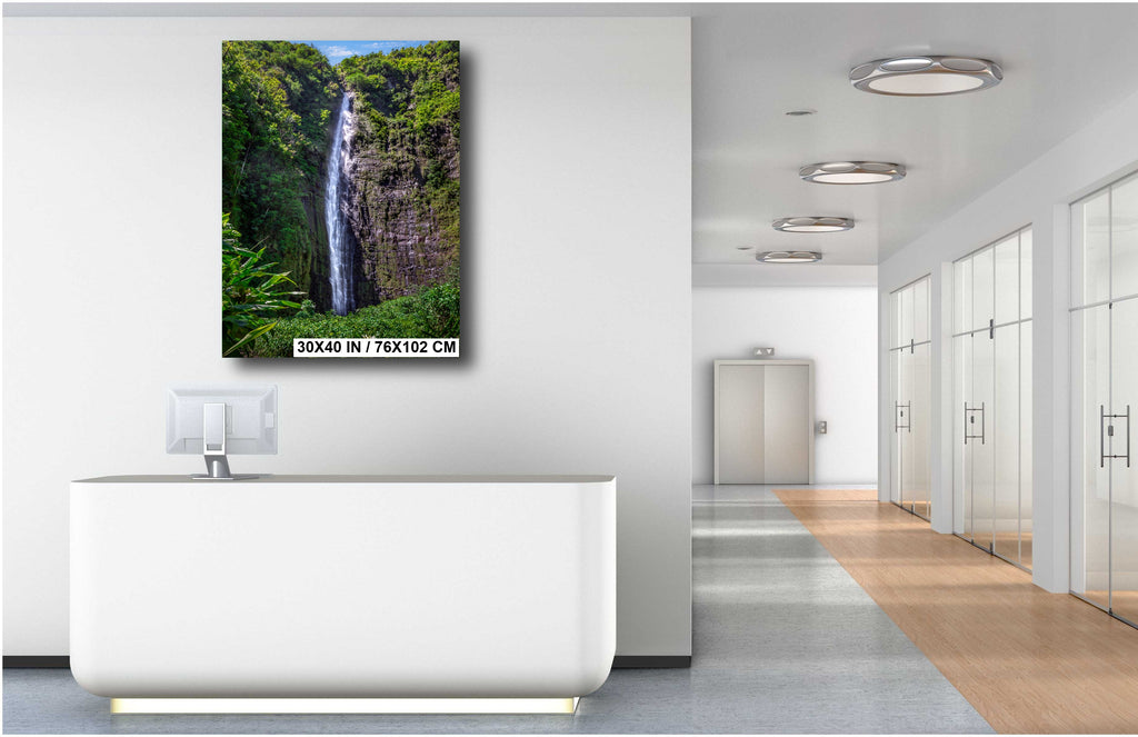 Eternal Rush: Waimoku Falls Wall Art Waterfall in Hawaii Print Nature Photography