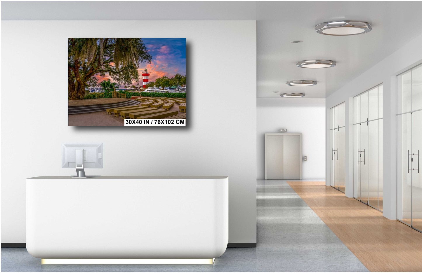 Harbour Town Wall Art – Hilton Head Canvas Print With Nautical Lighthouse Museum Decor