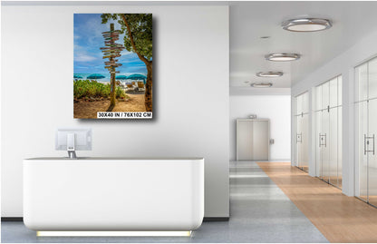 Key West World Directional Signpost: Fort Zachary Taylor State Park Beach Florida Print Wall Art Photography Aluminum/Acrylic/Metal/Canvas