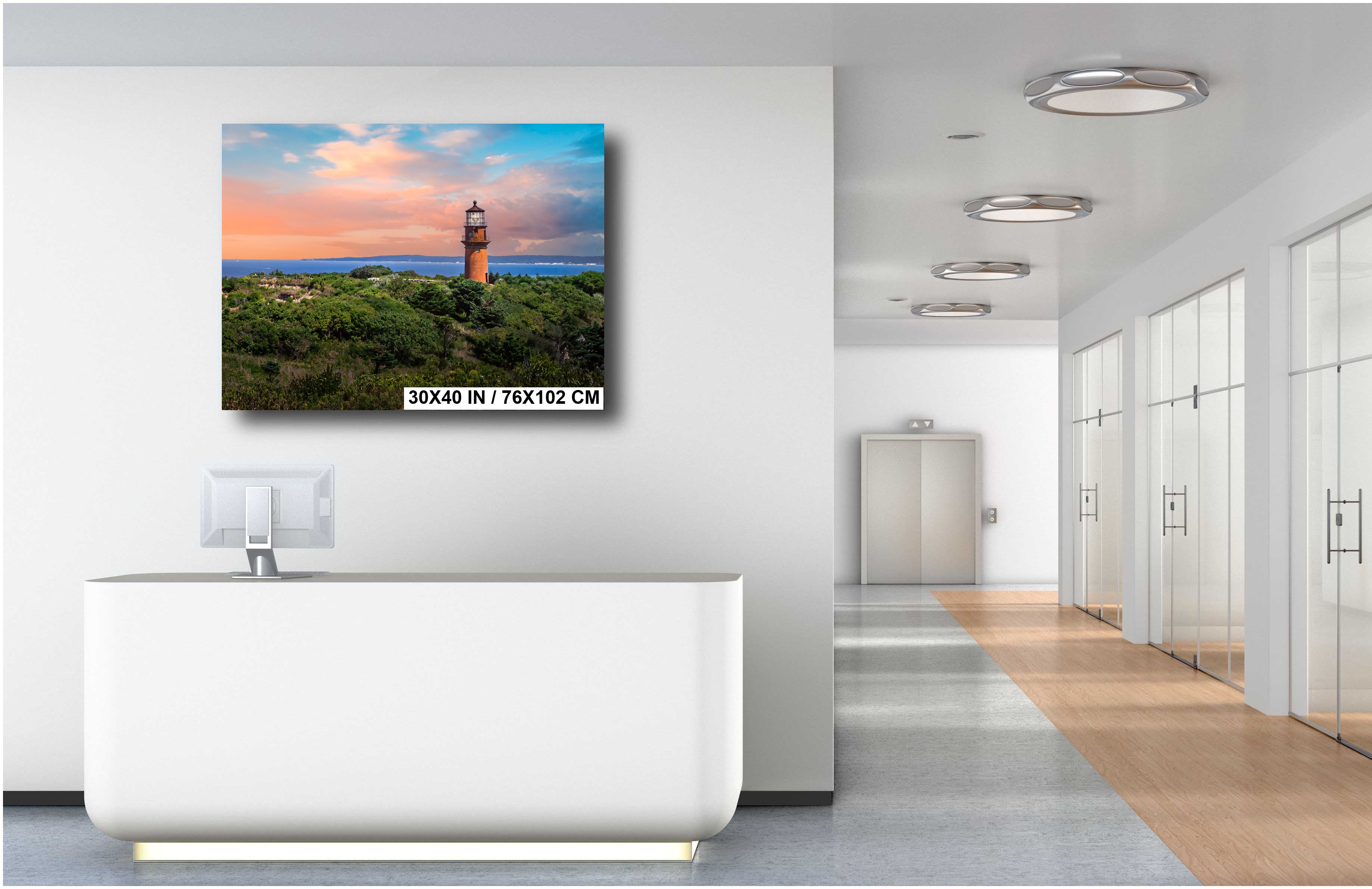 Gay Head Lighthouse Print: Martha's Vineyard Nautical Wall Art