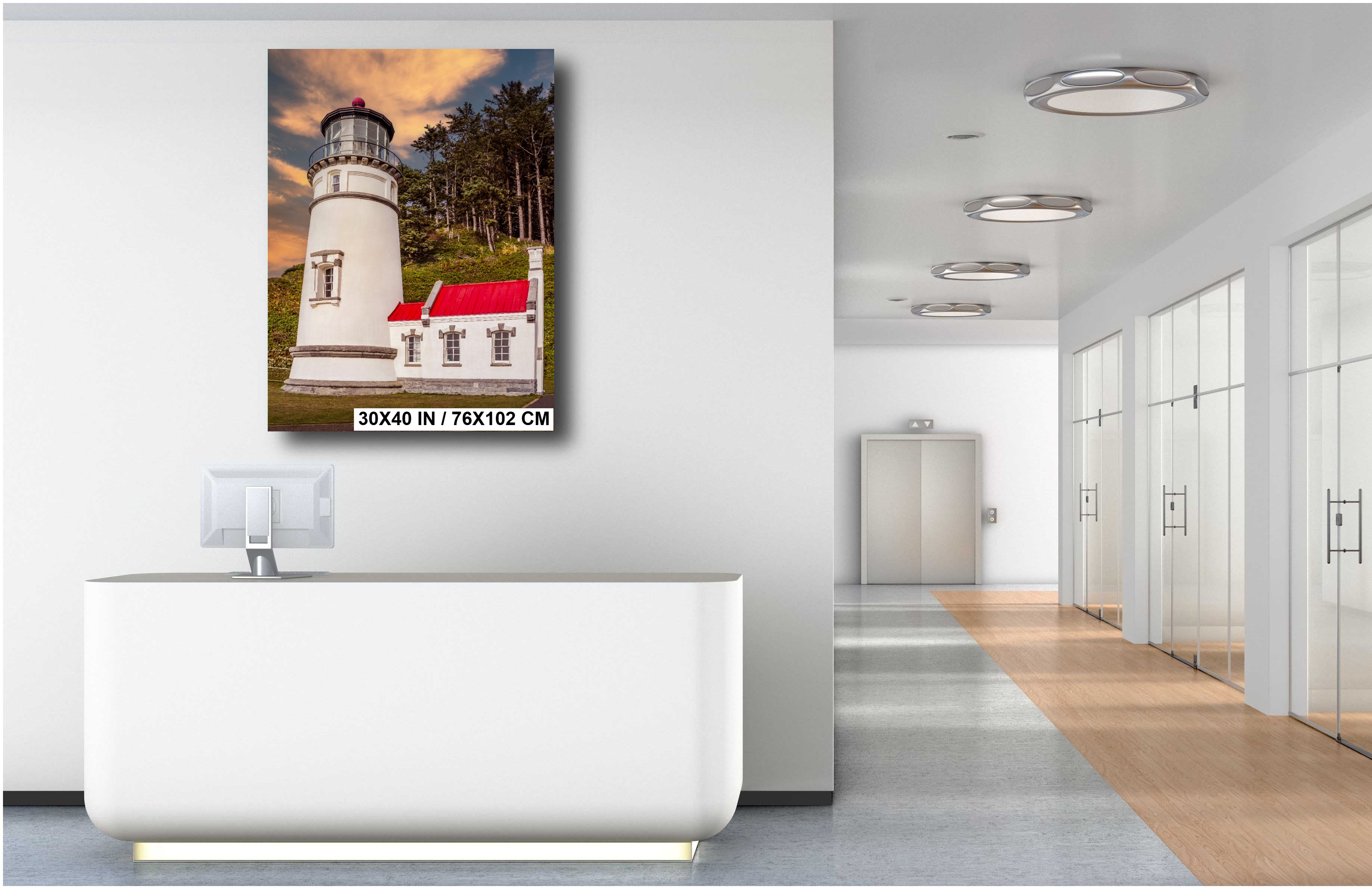 Heceta Head Lighthouse Art Print: Oregon Coast Nautical Wall Decor