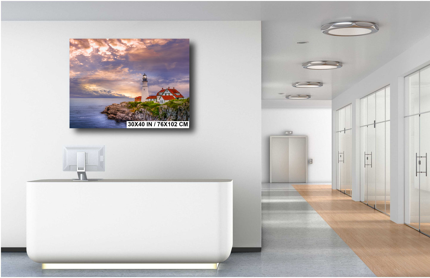 Cape Elizabeth Lighthouse Print – Nautical Wall Art | Stormy Sea Canvas