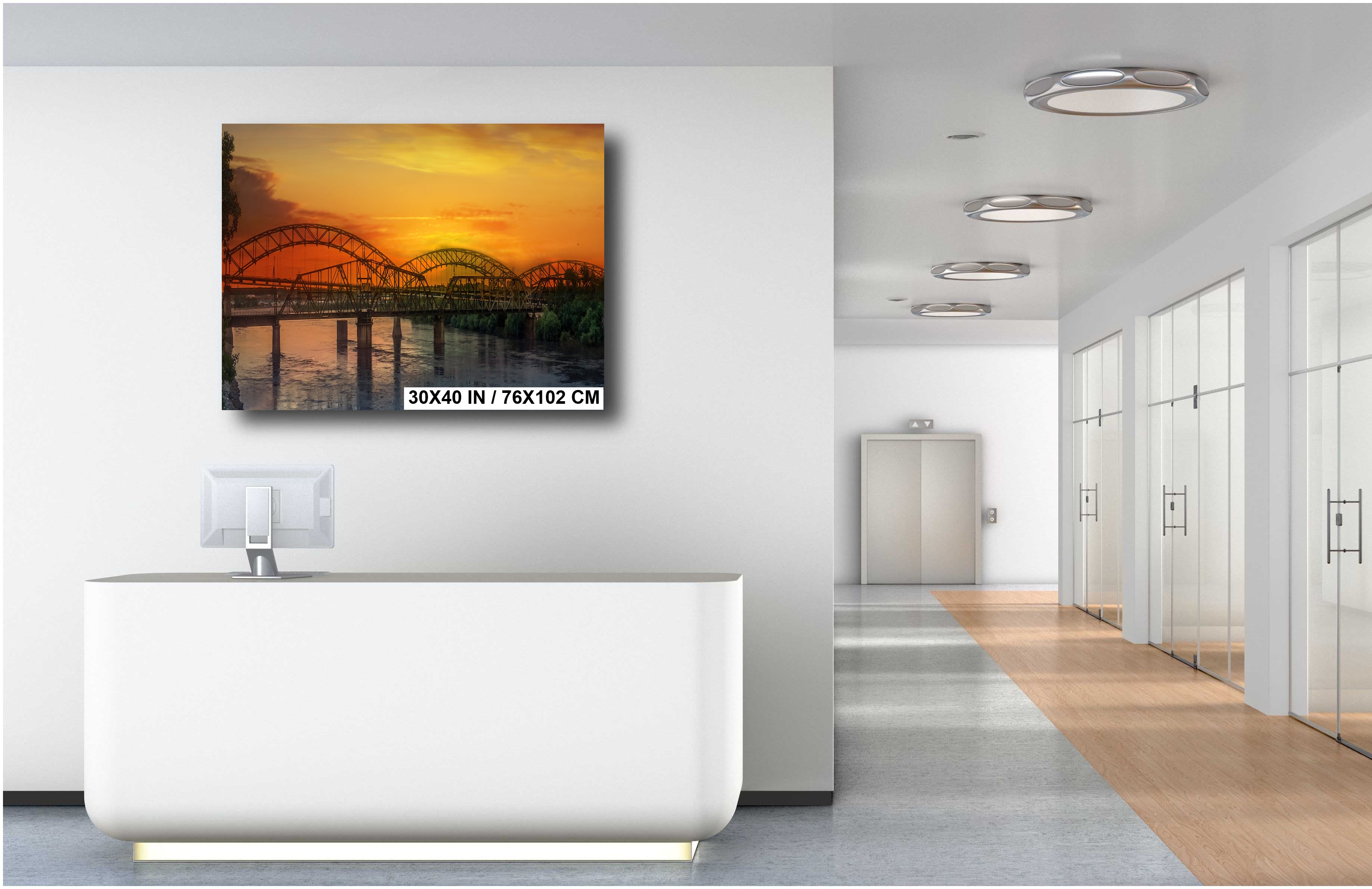 Buck O'Neil Bridge: Kansas City Sunset Photography Wall Art