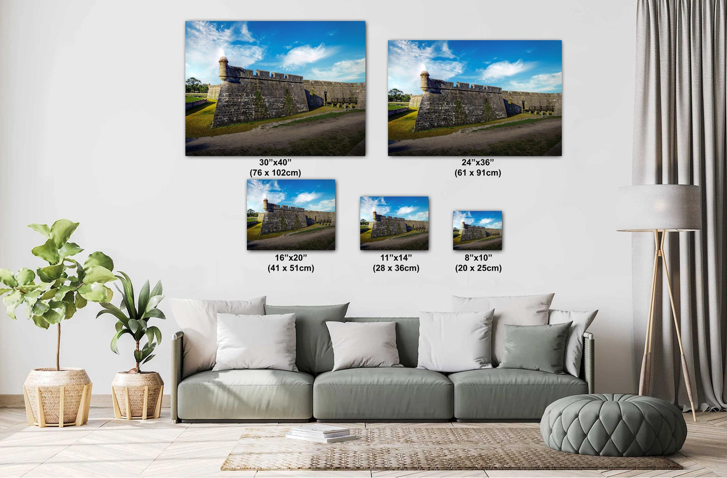 St Augustine's Historic Castillo de San Marcos, 1695 Spanish Fortress Florida National Monument Wall Art Print Aluminum/Acrylic/Metal/Canvas