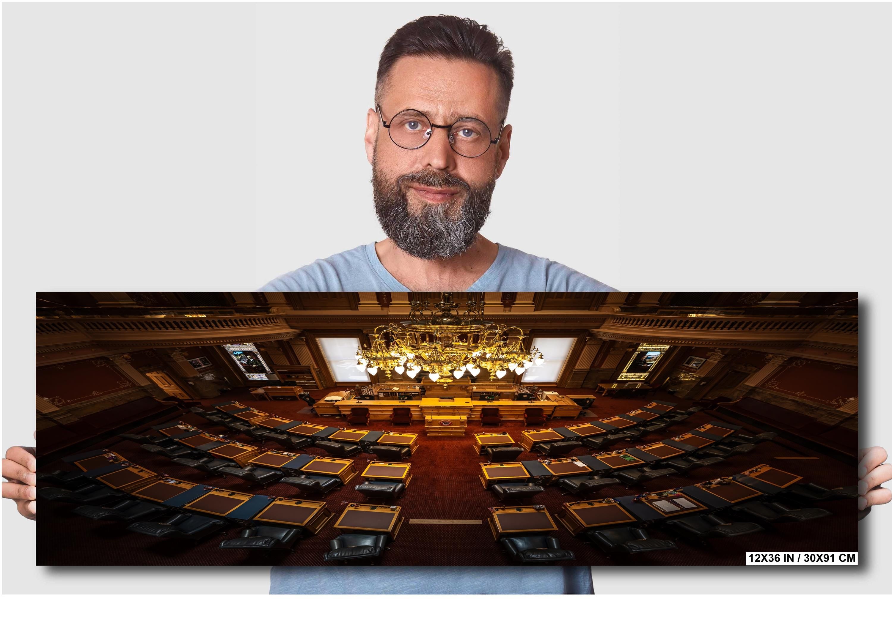 Colorado State Capitol Senate Chamber Print: Denver Legislative Interior Wall Art