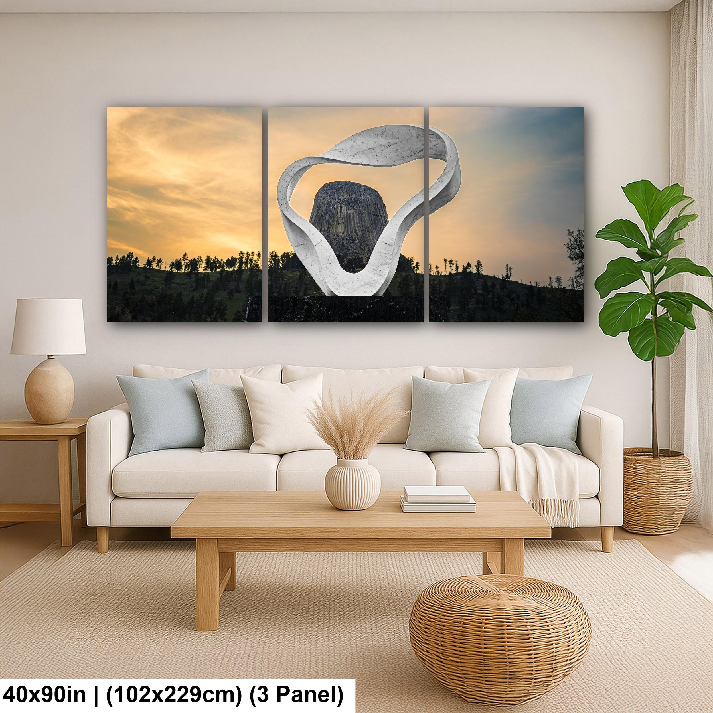 Modern Monumental View: Devils Tower Sculpture Wyoming Photography Wall Art
