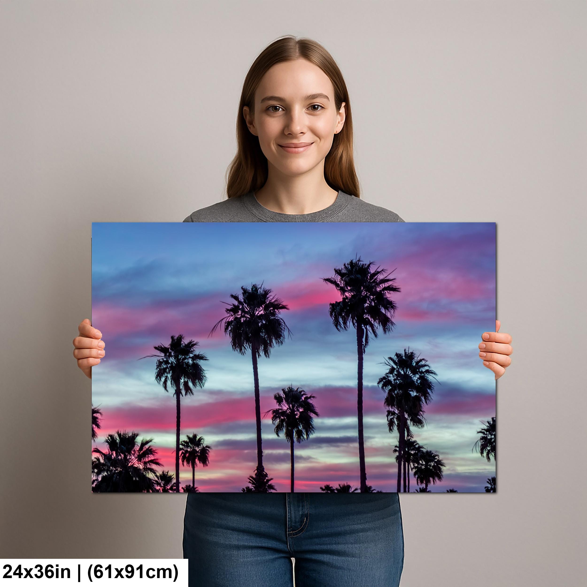 Palm Trees at Sunset, Apache Junction Arizona Photography Wall Art