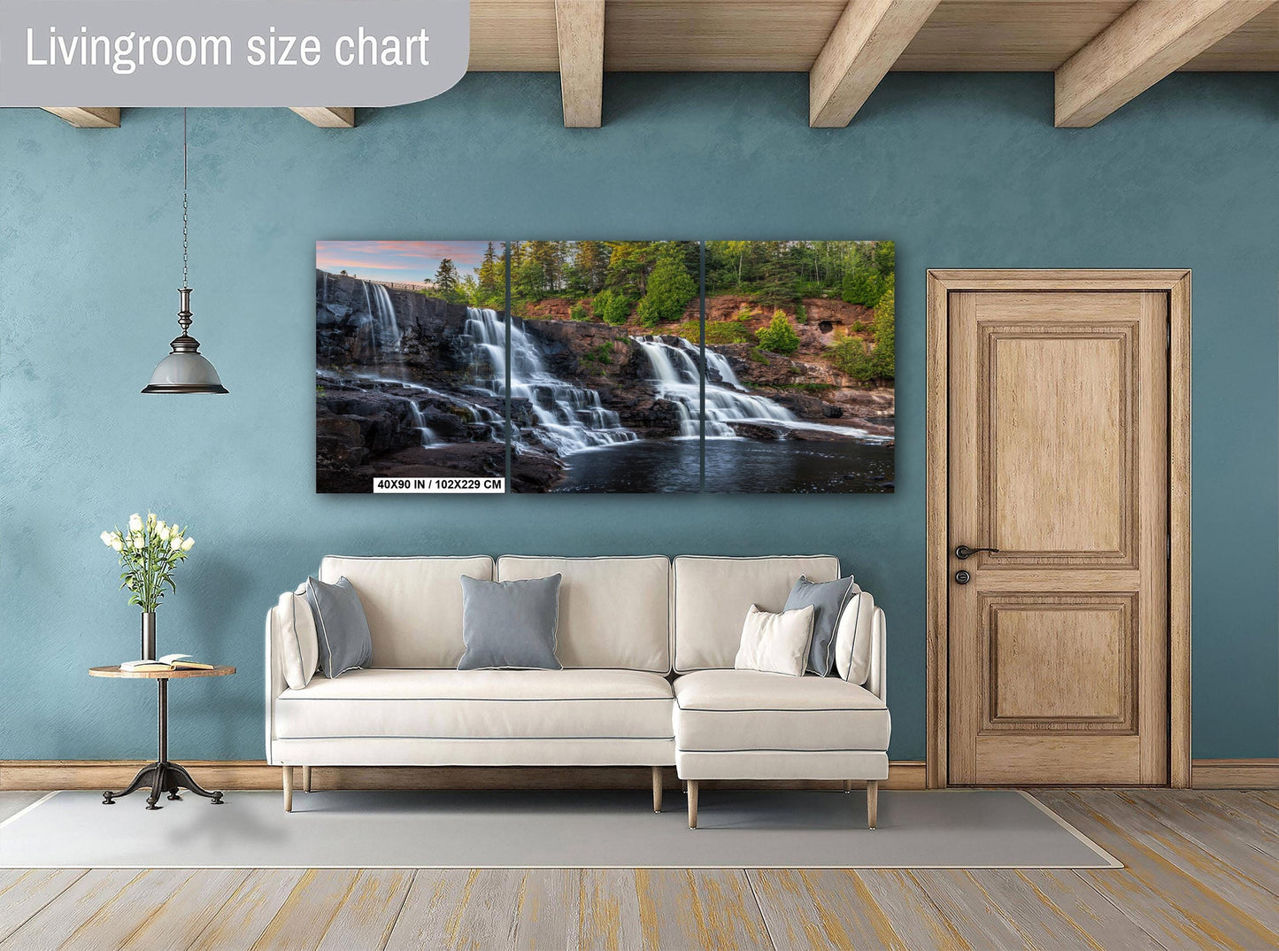 Gooseberry Falls Multi‑Tier Waterfall Minnesota State Park Wall Art Photography Print, Long Exposure North Shore Landscape Aluminum Metal