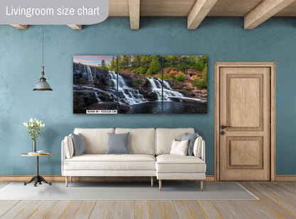 Gooseberry Falls Multi‑Tier Waterfall Minnesota State Park Wall Art Photography Print, Long Exposure North Shore Landscape Aluminum Metal