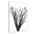 Black and white abstract art print of branches on a white background
