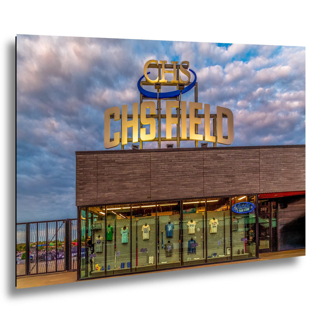 Vintage CHS Field Sign Under Stormy Skies, St. Paul Minnesota Photography Print