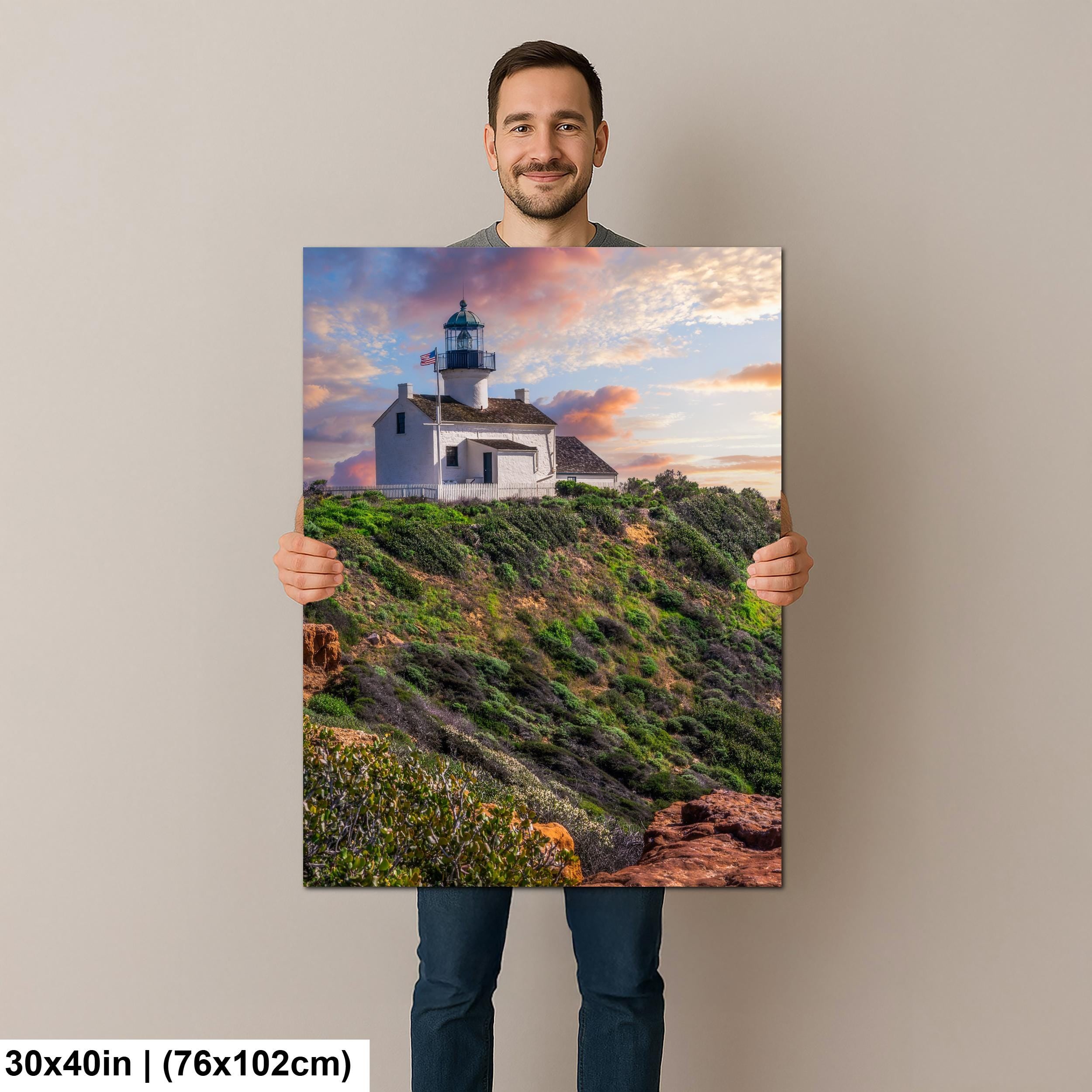 Beacon at Sunset: Point Loma Lighthouse San Diego California Photo Wall Art