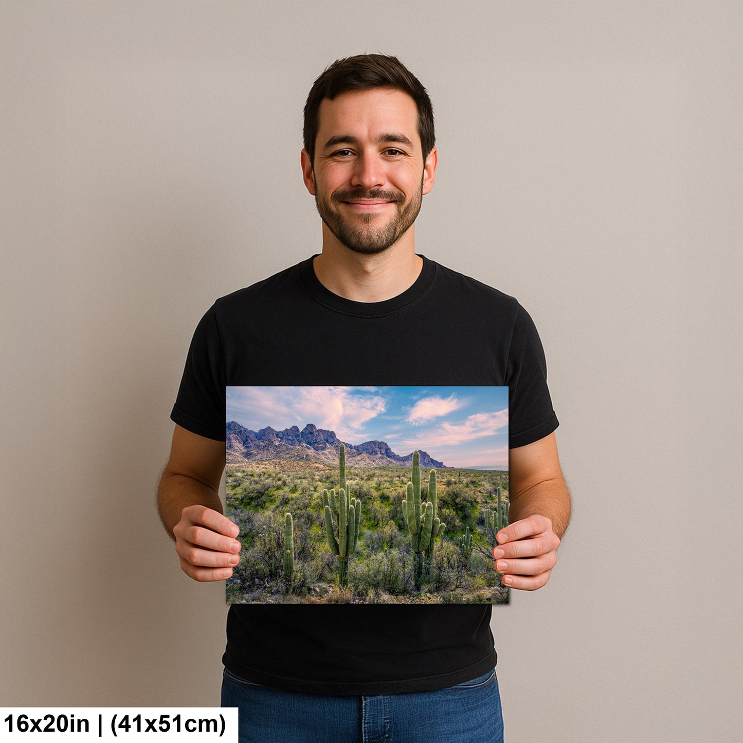 Catalina State Park Saguaro Sunset - Tucson Arizona Desert Mountains Photography Print