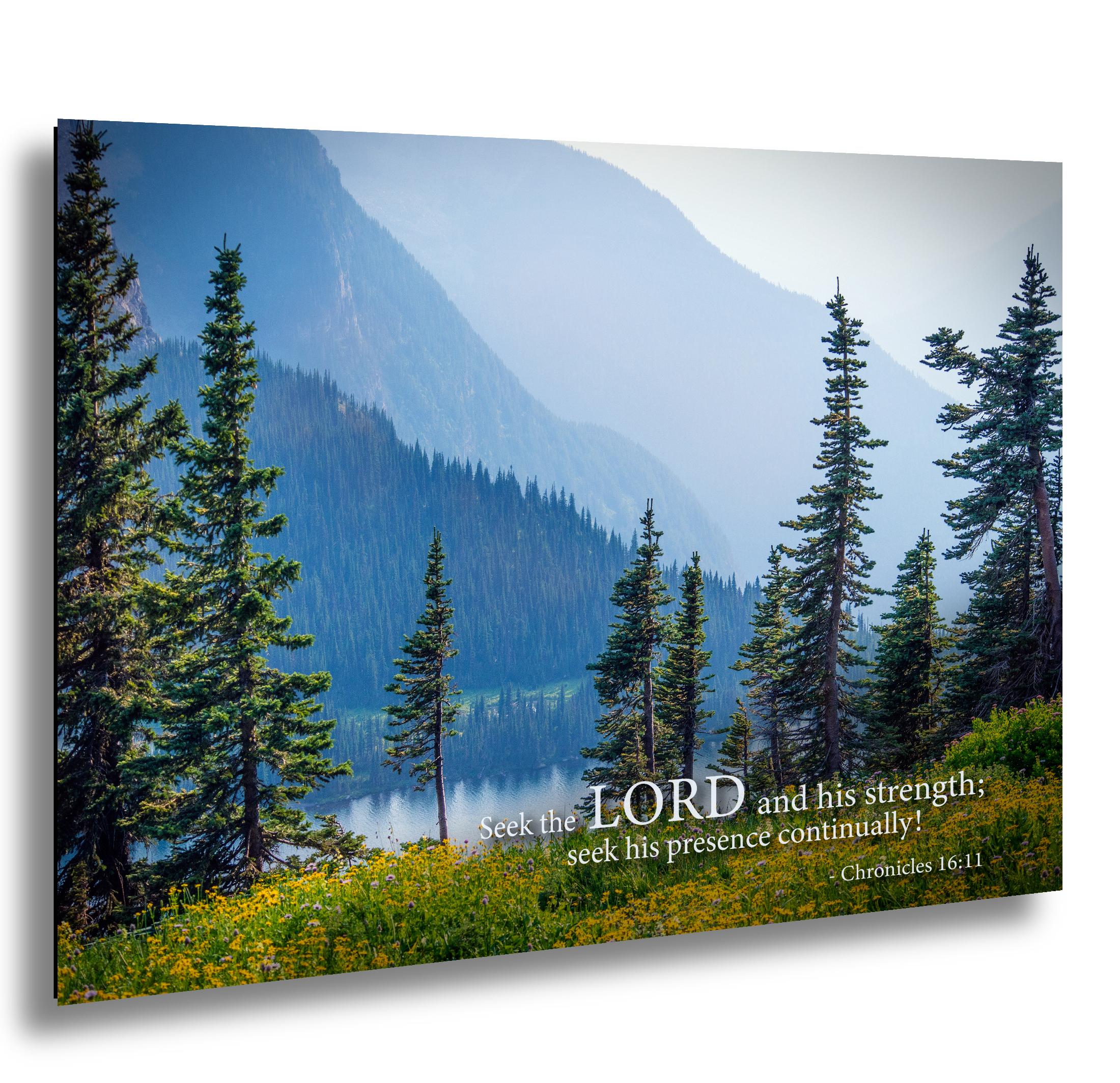 Christian Wall Art | Seek the Lord Art – Misty Mountain Photography Canvas & Scripture Print