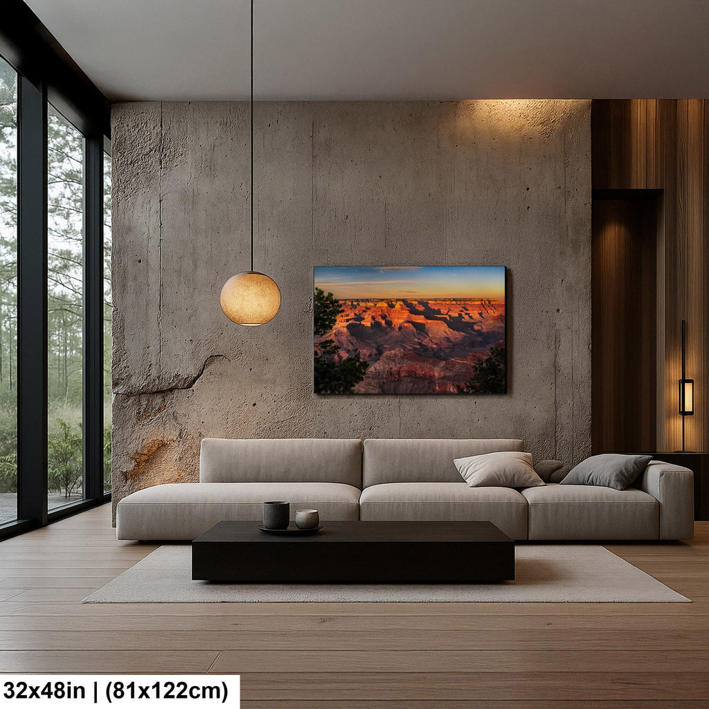 Grand Canyon Sunset, Arizona Canyon Wall Art, Layered Red Cliffs Landscape Photography Print