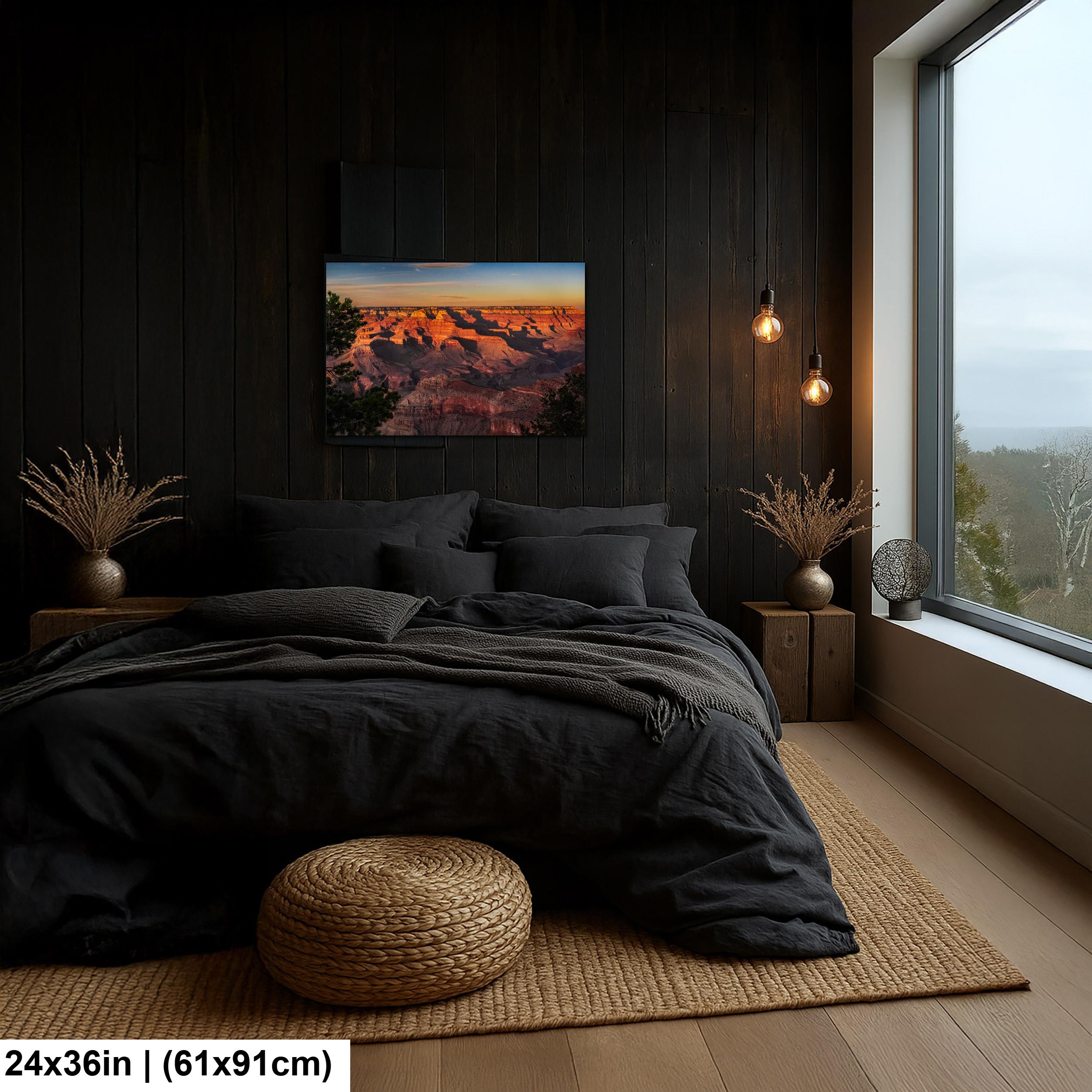 Grand Canyon Sunset, Arizona Canyon Wall Art, Layered Red Cliffs Landscape Photography Print