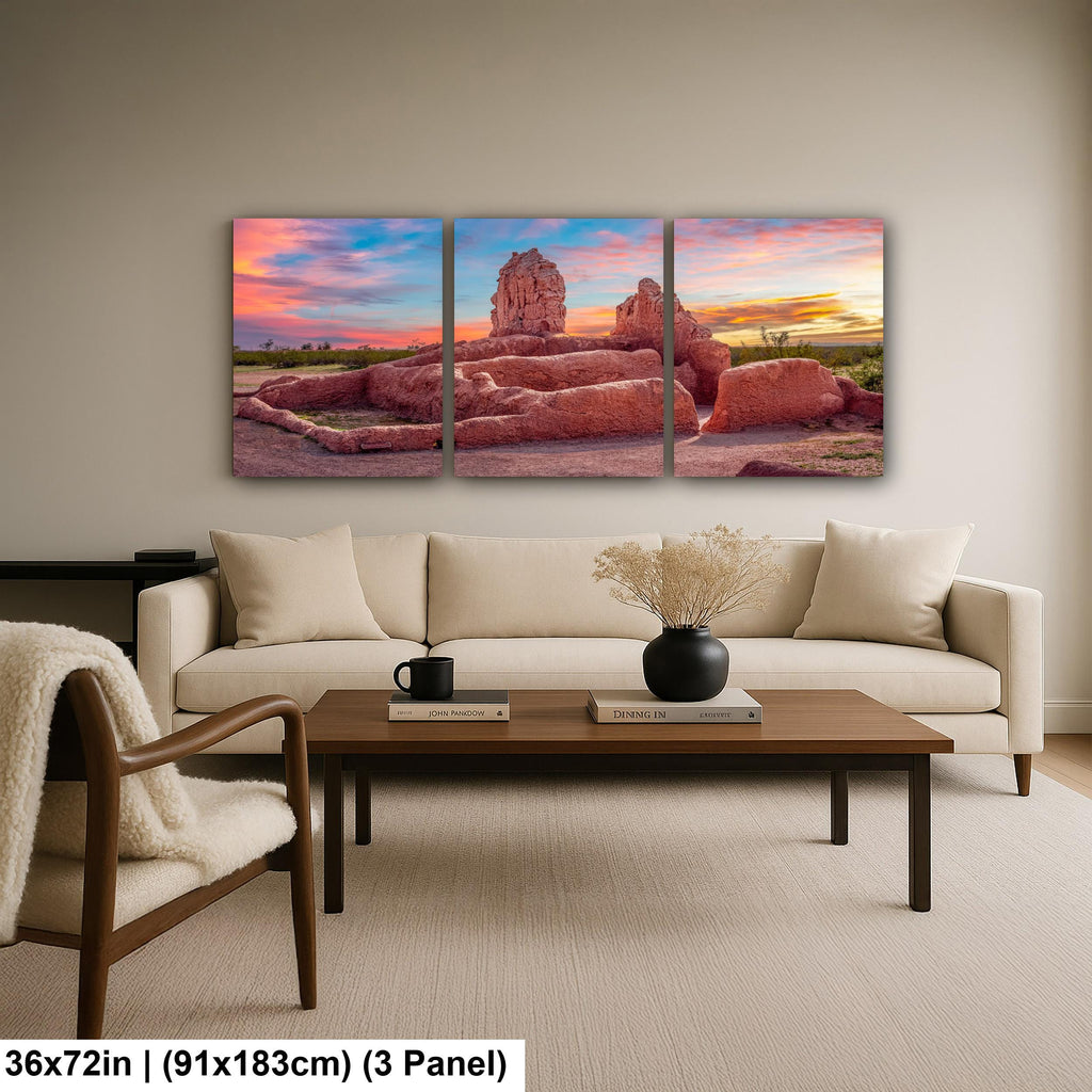 Casa Grande Ruins National Monument at Sunset, Coolidge Arizona, Photography Print Wall Art